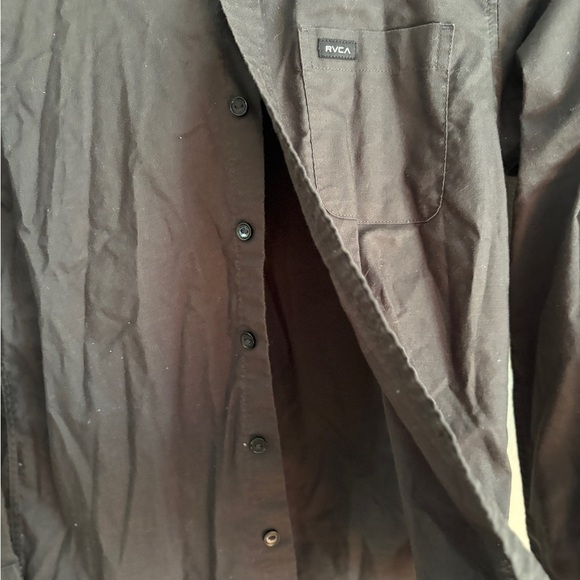 RVCA boy’s Black button down shirt medium - Picture 3 of 6